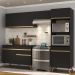 Cozinha Compacta Multimóveis Veneza GB FG3693 com Armário e Balcão Preta