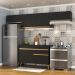 Cozinha Compacta Multimóveis Veneza GB FG3697 com Armário e Balcão Preta