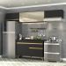 Cozinha Compacta Multimóveis Veneza GB FG3698 com Armário e Balcão Preta