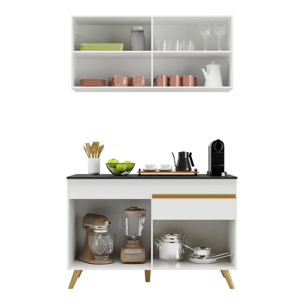 Cozinha Compacta Multimóveis Veneza GW FG3687com Armário e Balcão Branca