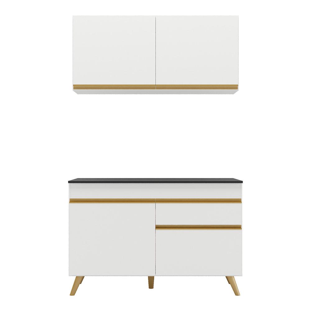 Cozinha Compacta Multimóveis Veneza GW FG3687com Armário e Balcão Branca