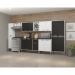 Cozinha Compacta Multimóveis Xangai Blues FG3161 com Armário e Balcão Branca/Preta