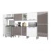 Cozinha Compacta Multimóveis Xangai Blues FG3282 com Armário e Balcão Branca/Lacca Fumê