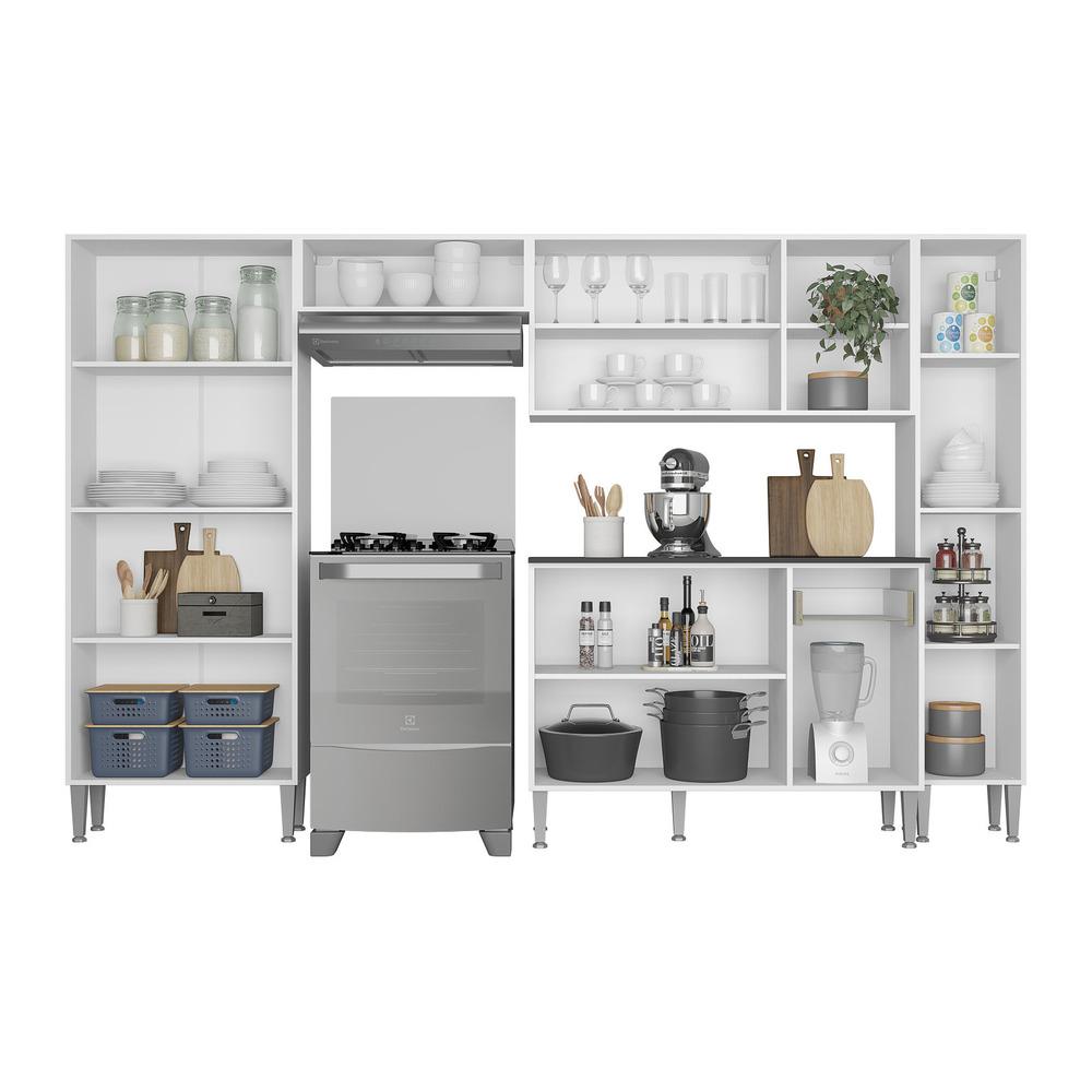 Cozinha Compacta Multimóveis Xangai Classic FG3156 com Armário e Balcão Branca