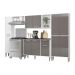 Cozinha Compacta Multimóveis Xangai Classic FG3280 com Armário e Balcão Branca/Lacca Fumê