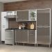 Cozinha Compacta Multimóveis Xangai Classic FG3280 com Armário e Balcão Branca/Lacca Fumê