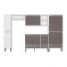 Cozinha Compacta Multimóveis Xangai Classic FG3280 com Armário e Balcão Branca/Lacca Fumê