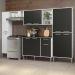 Cozinha Compacta Multimóveis Xangai Classic com Armário e Balcão Branca/Preta