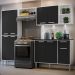 Cozinha Compacta Multimóveis Xangai FG3415 com 3 Leds Armário e Balcão Branca/Preta