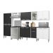Cozinha Compacta Multimóveis Xangai Jazz FG3160 com Armário e Balcão Branca/Preta
