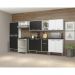 Cozinha Compacta Multimóveis Xangai Jazz FG3160 com Armário e Balcão Branca/Preta