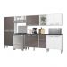 Cozinha Compacta Multimóveis Xangai Jazz FG3281 com Armário e Balcão Branca/Lacca Fumê