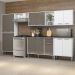 Cozinha Compacta Multimóveis Xangai Jazz FG3281 com Armário e Balcão Branca/Lacca Fumê