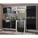 Cozinha Compacta Multimóveis Xangai Plus FG2840 com Armário e Balcão Branca/Preta