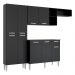 Cozinha Compacta Pequim 9 Portas MP2933 Multimóveis Preto