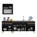 Cozinha Compacta Veneza GB Multimóveis MP2075 com Armário e Balcão Preta