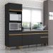 Cozinha Compacta Veneza GB Multimóveis MP2078 com Armário e Balcão Preta