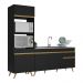 Cozinha Compacta Veneza GB Multimóveis MP2078 com Armário e Balcão Preta