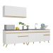 Cozinha Compacta Veneza GW Multimóveis MP2076 com Armário e Balcão Branca