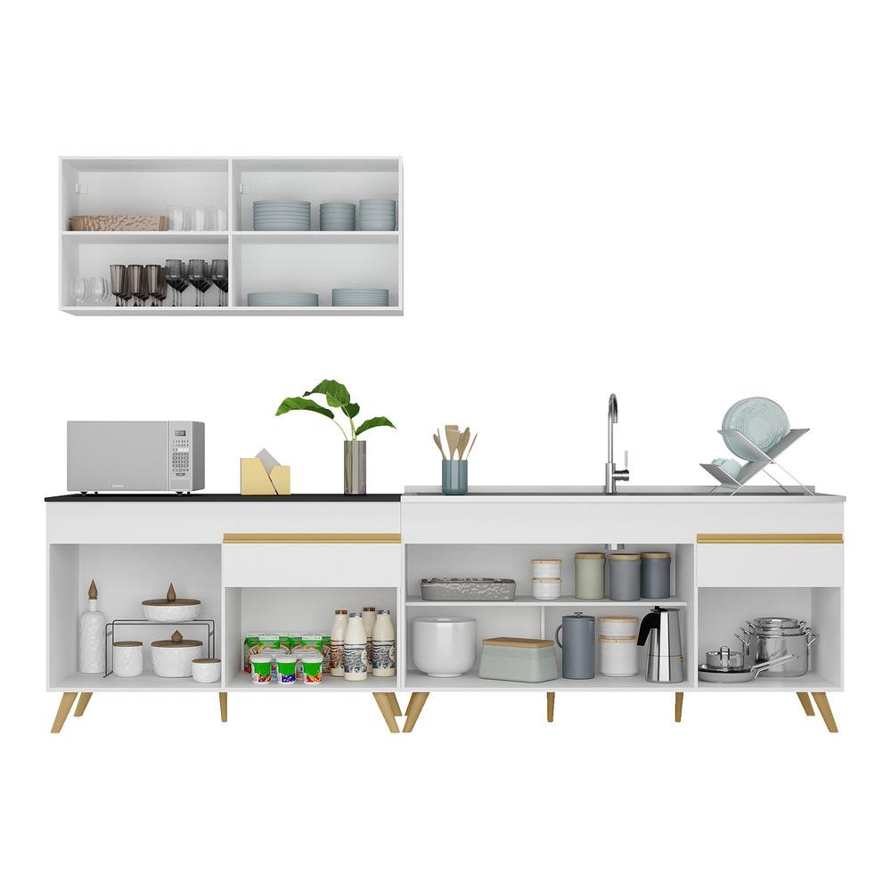 Cozinha Compacta Veneza GW Multimóveis MP2076 com Armário e Balcão Branca
