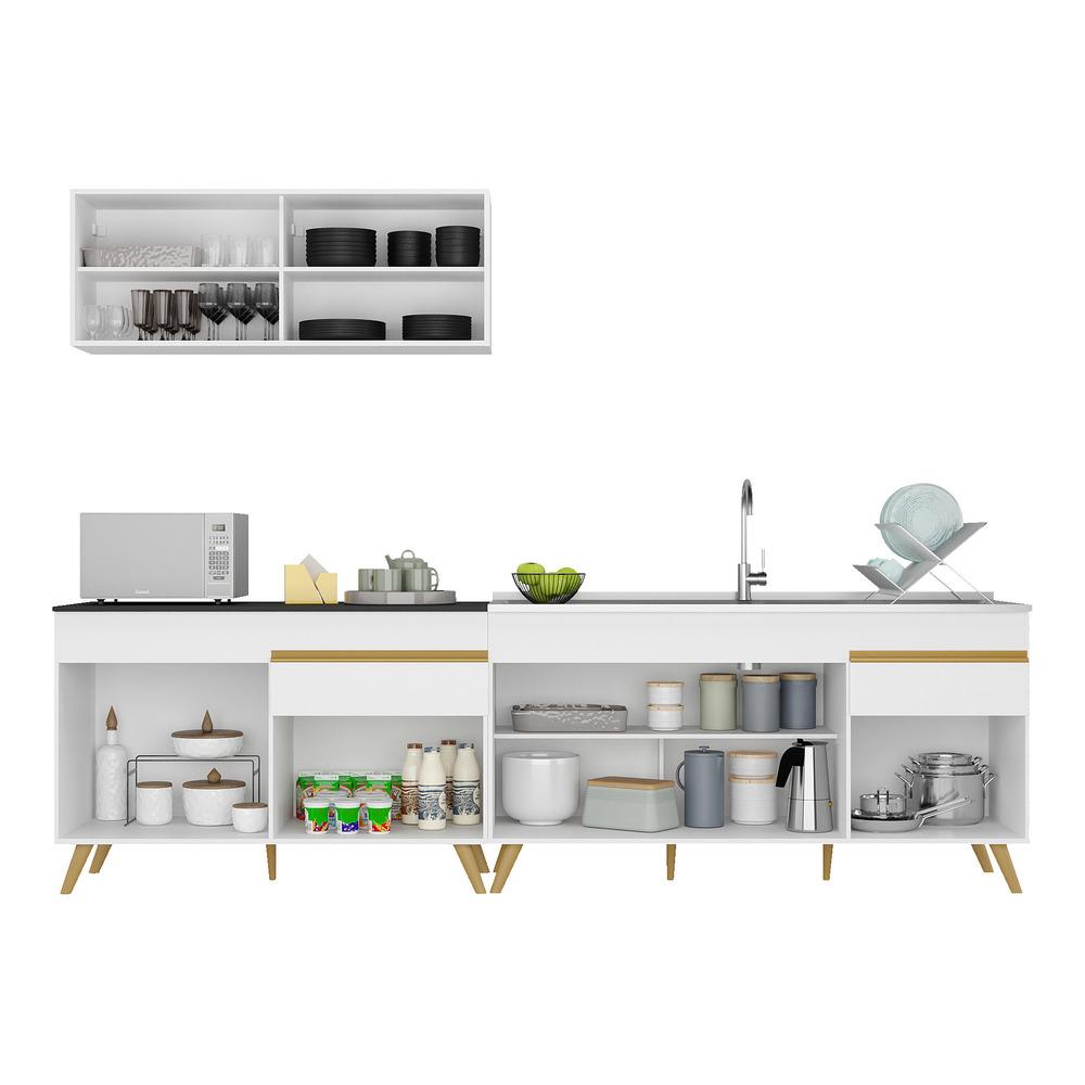Cozinha Compacta Veneza GW Multimóveis MP2077 com Armário e Balcão Branca
