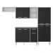 Cozinha Compacta Xangai 9 Portas Multimóveis Branco/Preto