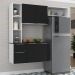 Cozinha Compacta com Armário e Balcão MP2003 Sofia Multimóveis Branca/Preta