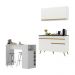 Cozinha Compacta com Bancada Americana 1 Porta Veneza Multimóveis MP2207 Branco/Dourado