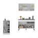 Cozinha Compacta com Bancada Americana 1 Porta Veneza Multimóveis MP2207 Branco/Preto