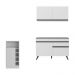 Cozinha Compacta com Bancada Americana 1 Porta Veneza Multimóveis MP2207 Branco/Preto