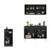 Cozinha Compacta com Bancada Americana 1 Porta Veneza Multimóveis MP2207 Preto/Branco