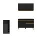 Cozinha Compacta com Bancada Americana 1 Porta Veneza Multimóveis MP2207 Preto/Dourado