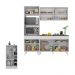 Cozinha Compacta com Bancada Americana/Mesa Veneza Multimóveis MP2211 Branco