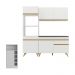 Cozinha Compacta com Bancada Americana/Mesa Veneza Multimóveis MP2211 Branco/Dourado
