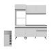 Cozinha Compacta com Bancada Americana/Mesa Veneza Multimóveis MP2211 Branco/Preto