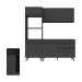 Cozinha Compacta com Bancada Americana/Mesa Veneza Multimóveis MP2211 Preto