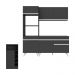 Cozinha Compacta com Bancada Americana/Mesa Veneza Multimóveis MP2211 Preto/Branco