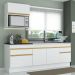Cozinha Compacta com Rodapé Veneza Multimóveis MP2110 com Armário e Balcão Branca