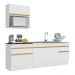 Cozinha Compacta com Rodapé Veneza Multimóveis MP2110 com Armário e Balcão Branca