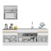 Cozinha Compacta com Rodapé Veneza Multimóveis MP2110 com Armário e Balcão Branca