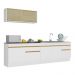 Cozinha Compacta com Rodapé Veneza Multimóveis MP2112 com Armário e Balcão Branca