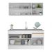 Cozinha Compacta com Rodapé Veneza Multimóveis MP2114 com Armário e Balcão Branca