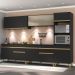 Cozinha Completa 5 peças com Leds MP2014 Veneza Up Multimóveis Preta