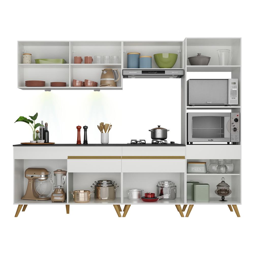 Cozinha Completa 5 peças com Leds MP2035 Veneza Up Multimóveis Branca