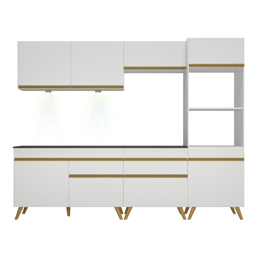 Cozinha Completa 5 peças com Leds MP2035 Veneza Up Multimóveis Branca