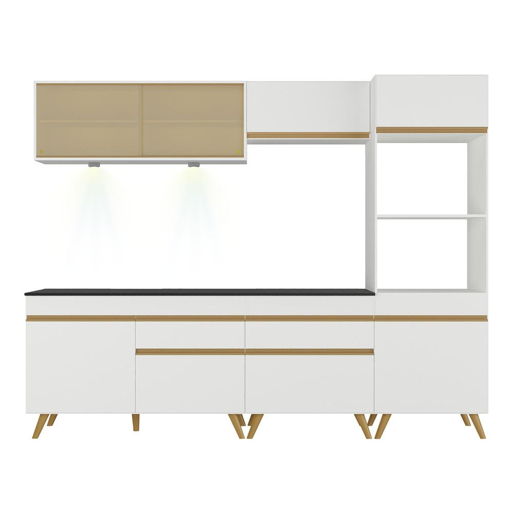 Cozinha Completa 5 peças com Leds MP2037 Veneza Up Multimóveis Branca