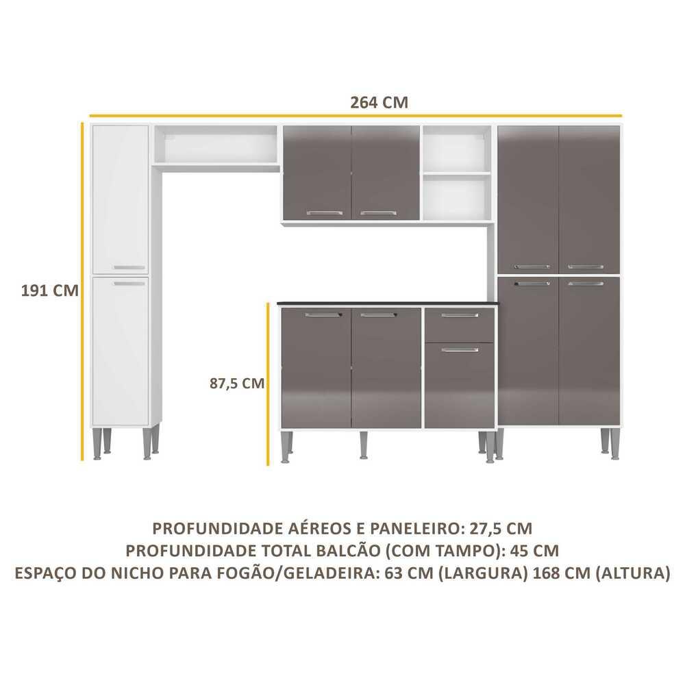 Cozinha Completa Armário e Balcão Xangai Classic Multimóveis