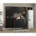 Cozinha Completa Compacta Pequim Sun Multimóveis com Balcão Madeirado com Preto