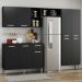Cozinha Completa Compacta Pequim UP Multimóveis com Balcão - Preto
