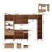 Cozinha Completa Modulada 5 Peças com Balcão com Tampo Multimóveis CR20451 Freijó/Mármore Branco